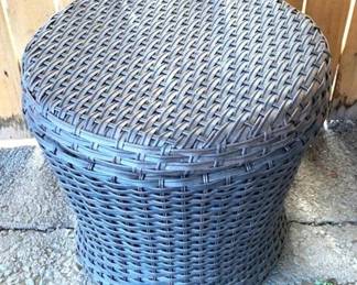 135 - Wicker Storage Table - 19" x 18"
