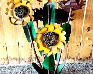 87 - Metal Flowers - 38" x 20" x 16"
