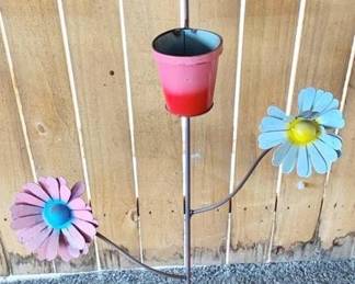 108 - Metal FLower POt Decoration - 45" x 22"
