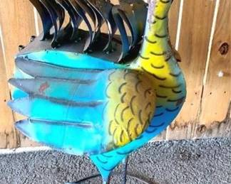74 - Metal Peacock - 36" x 16" x 16"
