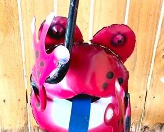 76 - Metal Frog with Umbrella - 36" x 12"
