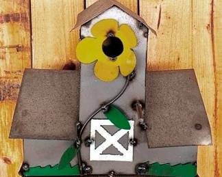 34 - Metal Birdhouse - 12" x 10" x 10"
