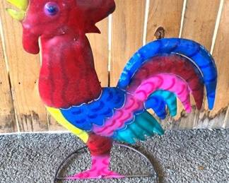 77 - Metal Rooster - 20" x 16"
