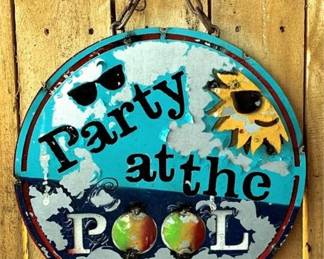 123 - Metal Party Sign - 12" Round
