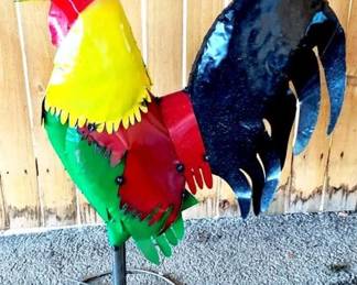 101 - Metal Rooster - 40" x 26" x 10"
