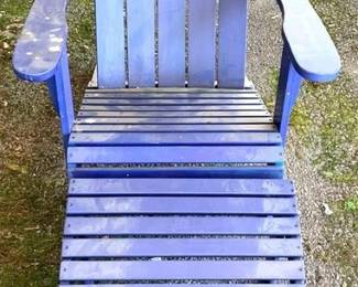 275 - Outdoor Wood Chair with Ottoman Chair - 32" x 25" x 28" Ottoman - 16" x 20" x 22"
