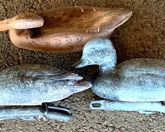 181 - 3 Duck Decoys - 1 Rubber, 2 Platic - 16" Long
