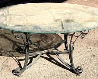 250 - Glass Top Table - 29" x 60" x 42"
