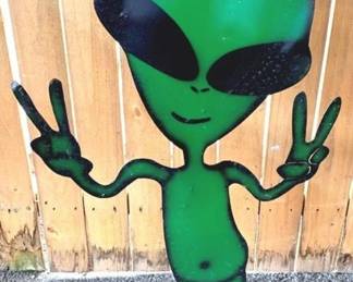 68 - Metal Alien 40" x 20"
