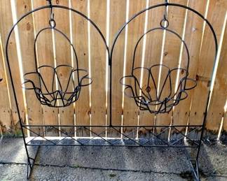 128 - Metal Hanging Planters - 38" x 44" x 24"
