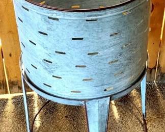 141 - Metal Bucket with Stand - 26" x 16"
