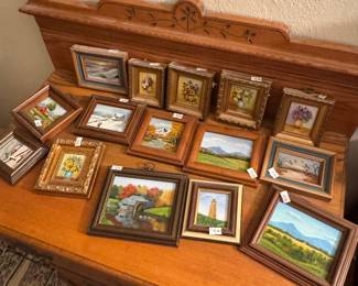 Dorothy (Dot) Findlay - Roanoke VA Artist 1970s - original miniature oil paintings 