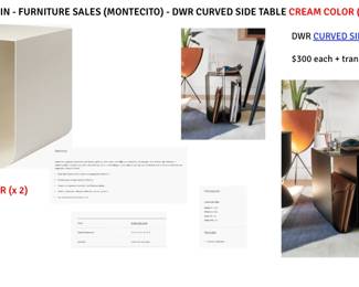 DWR CURVED SIDE TABLE (x 2)
$300 each - CASH & CARRY
