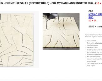 CB2 MYRIAD RUG 10 x 14  -  $750  -  CASH & CARRY.