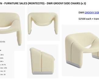 DWR GROOVY SIDE CHAIRS (x2)
$2500 each - CASH & CARRY.