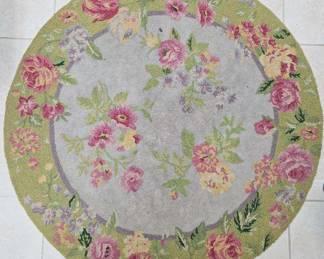 4 ft round floral rug