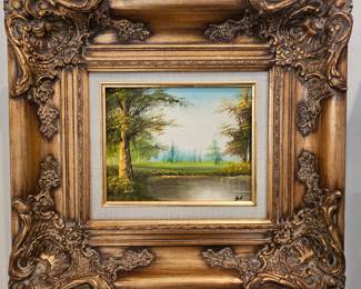 Ornately framed art