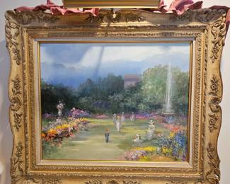 Framed art with accent light