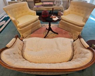 Settee and side chairs