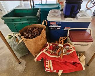 Coolers and vintage horse blankets