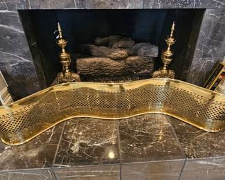 Brass fireplace screen