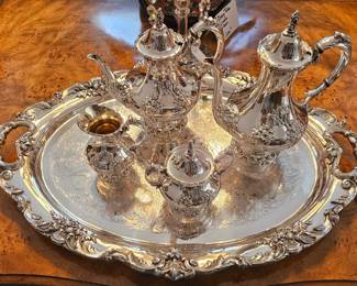 Lovely coffee and tea service with tray
