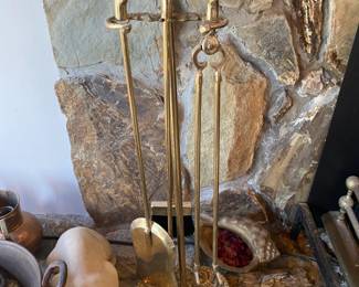 Brass Fireplace Set $ 50.00