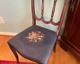 Antique Embroidered Chair $ 38.00