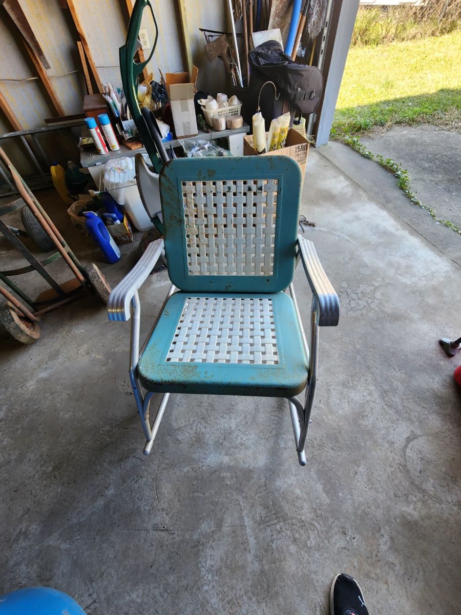 Vintage aluminum rocking chair