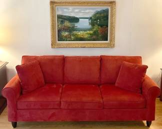 Havertys Relaxing Red Couch 