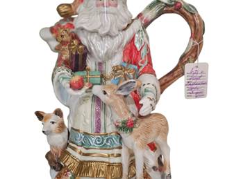 Fitz and Floyd Christmas Santa "Enchanted" teapot