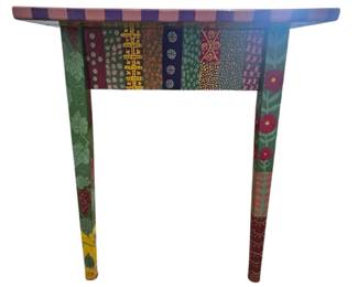 side view of the painted table