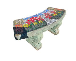 Cement bench with Mosaic top