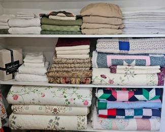 Linens including nice king and queen quilts