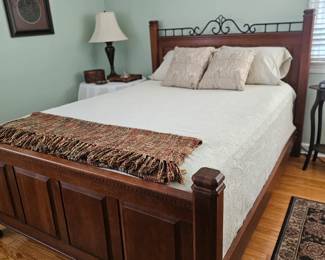 Rustic/farmhouse style queensize bed, mattress and boxsprings