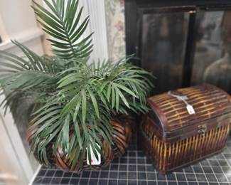 Silk fern in basket