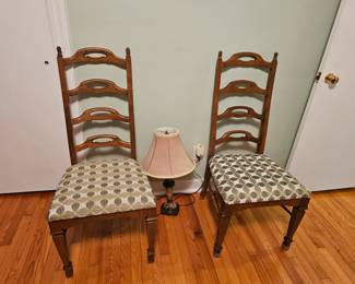 One of Three VINTAGE ladderback chairs