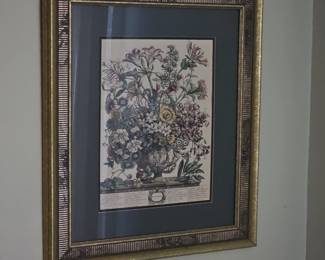 Matching matted framed floral - October