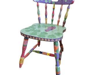 second of the three painted chairs