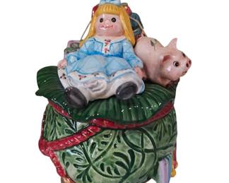 Fitz and Floyd little girl Christmas "Old Fashioned" Trinket Box
