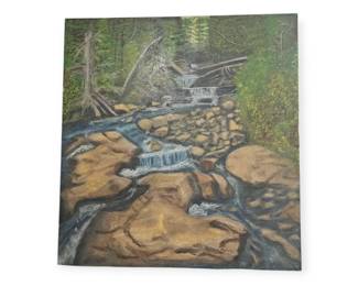Large Original on canvas Waterfall scene