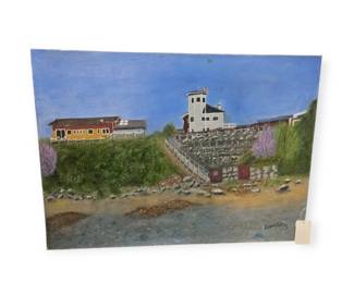 Original on canvas beach house scene