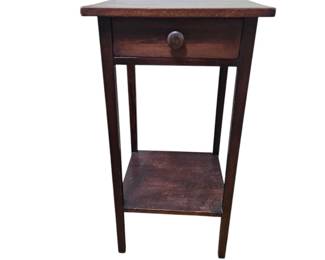 Antique walnut side table with bottom shelf