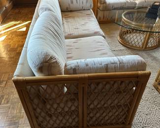 Vintage Ficks Reed Style Bamboo / Rattan Sofa Bed