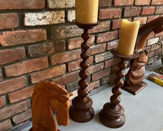 Wood Candle Holders, Wooden Horse Head
