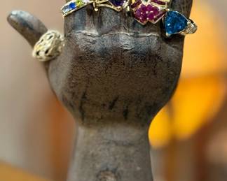 10K GOLD Rings with Semi-Precious Stones