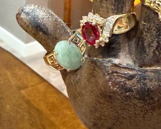 14K GOLD Rings with Semi-Precious Stones