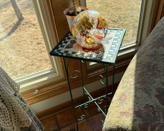 Tile Topped Plant Stand