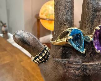 10K GOLD Rings with Semi-Precious Stones