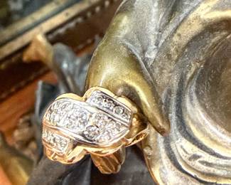 14K GOLD and Diamond Cocktail Ring